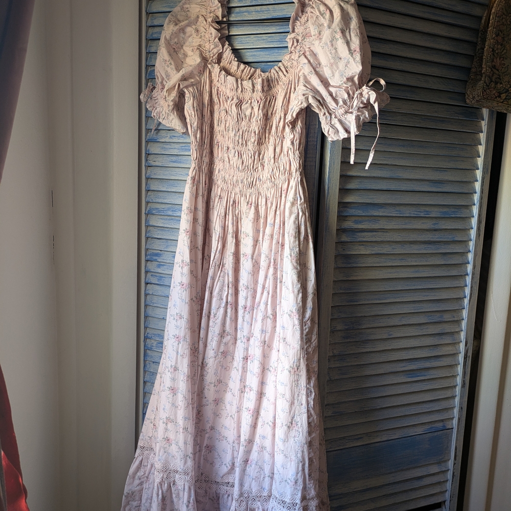 ANTONIO MELANI Light Pink Floral Maxi Dress